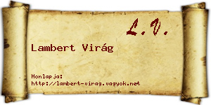 Lambert Virág névjegykártya