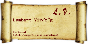 Lambert Virág névjegykártya